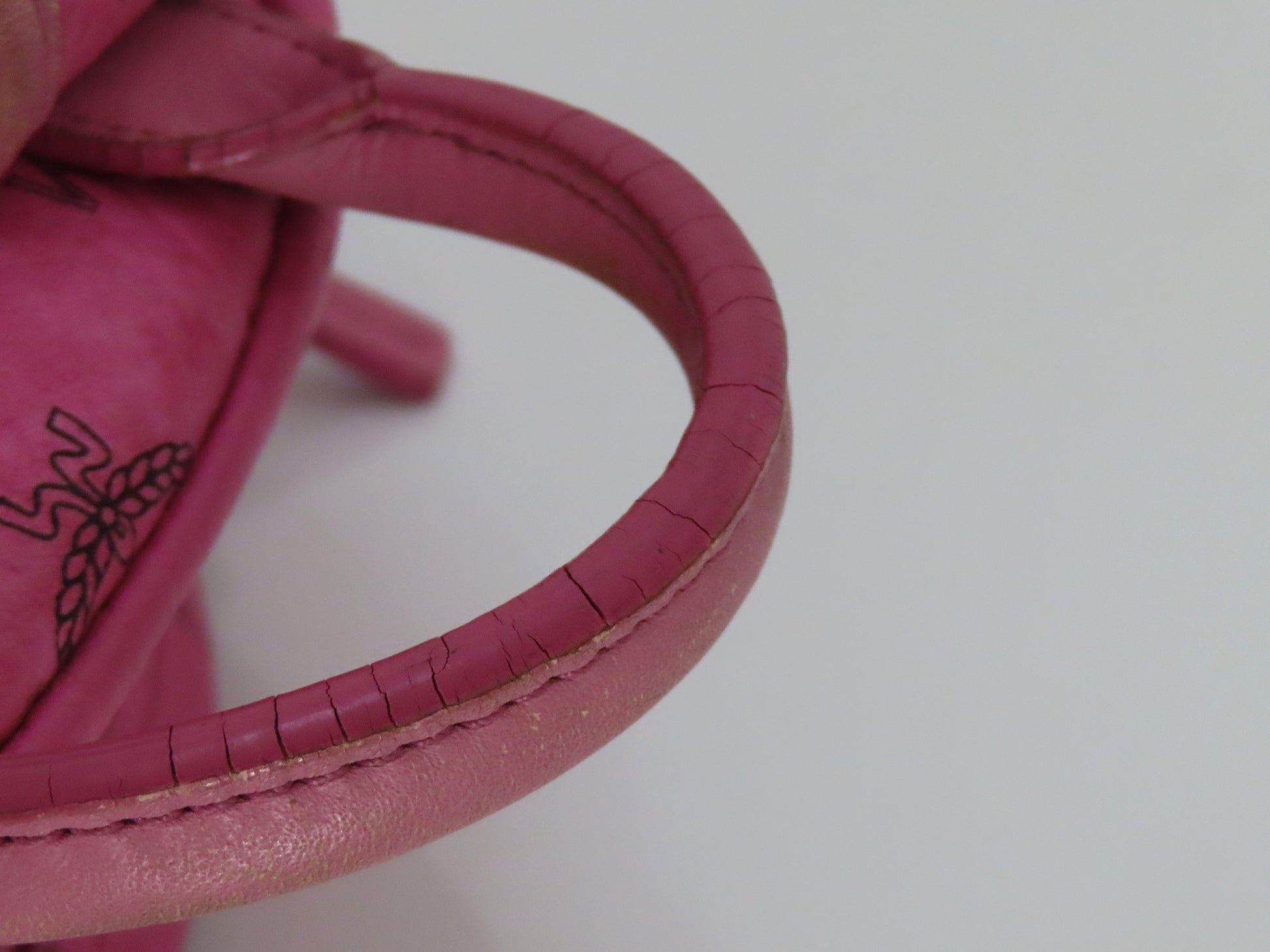 MCM Visetos Leather and Stud Backpack/Rucksack, Pink