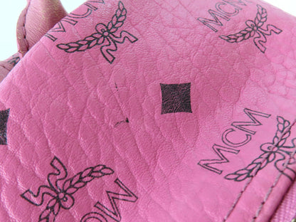MCM Visetos Leather and Stud Backpack/Rucksack, Pink