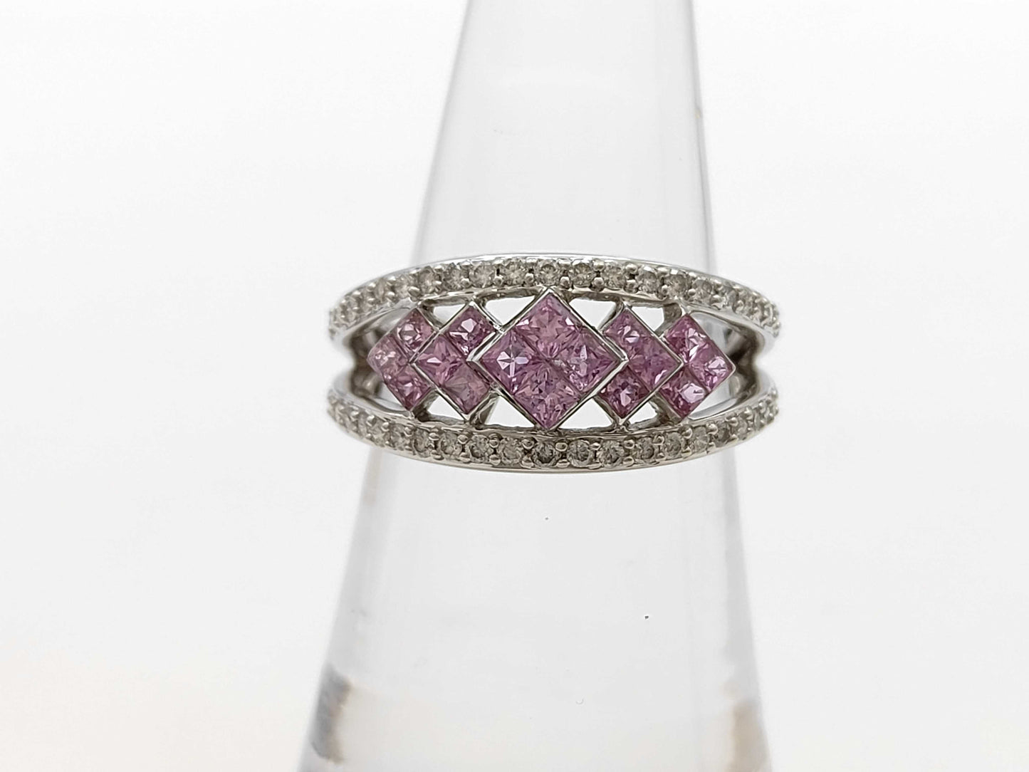 S0.65ct D0.28ct K18WG 5.0g Ring 