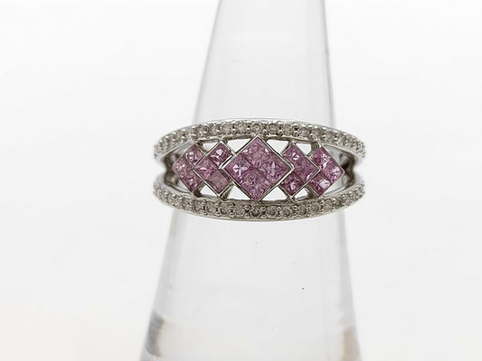 S0.65ct D0.28ct K18WG 5.0g Ring 