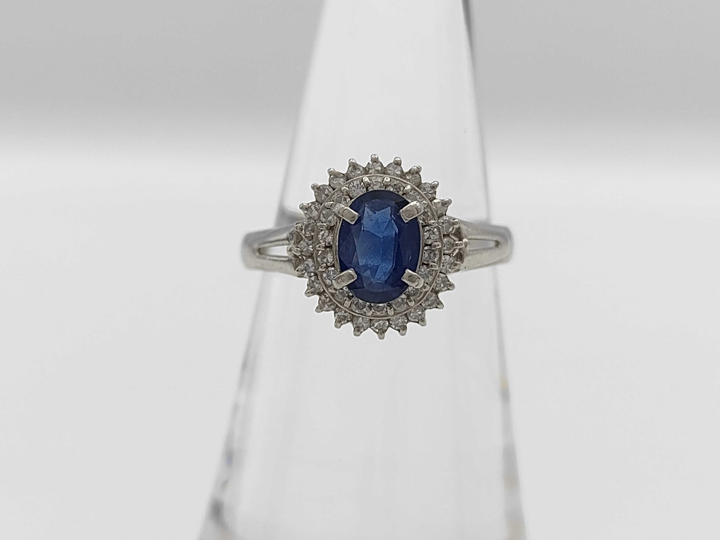 S0.67ct D0.24ct Pt900 3.9g Ring 