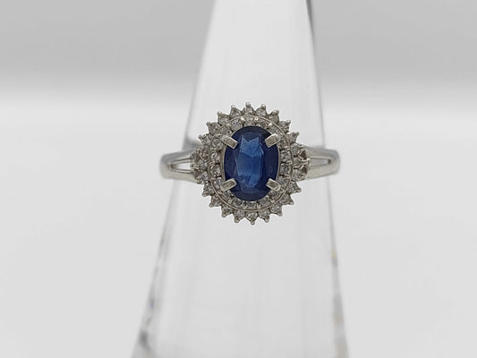 S0.67ct D0.24ct Pt900 3.9g Ring 