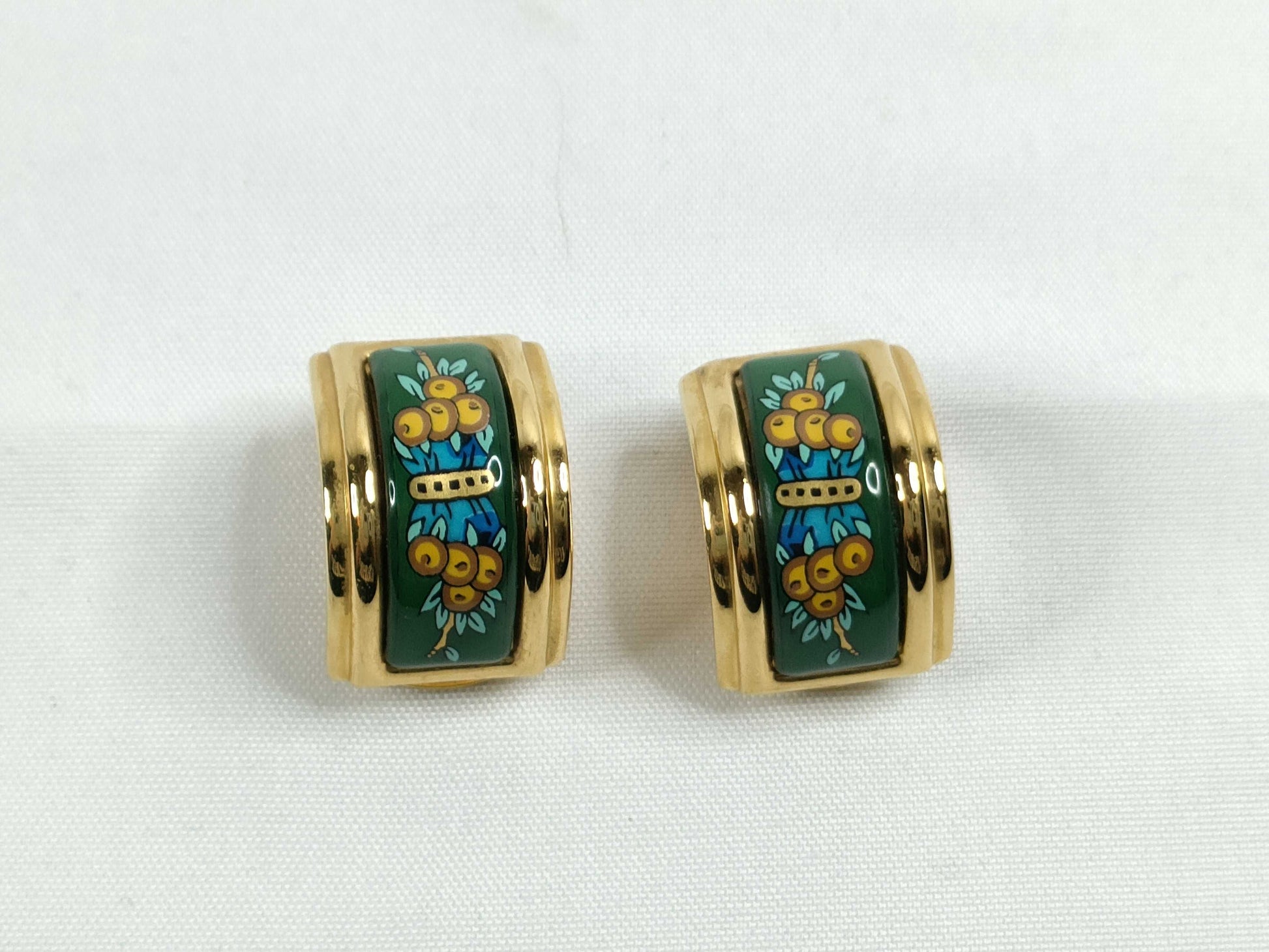 HERMES Hermes enamel earrings GP 15.3g earrings