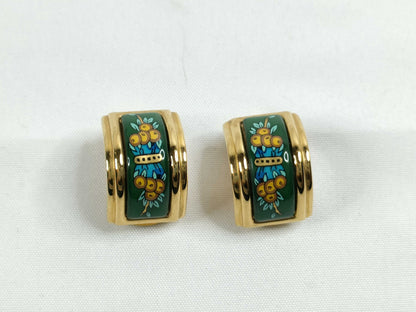 HERMES Hermes enamel earrings GP 15.3g earrings