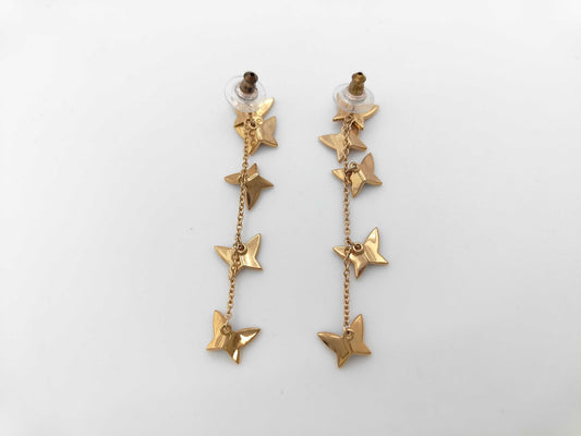 SWAROVSKI Butterfly Multicolor Stone Earrings, GP 7.0g, with Box