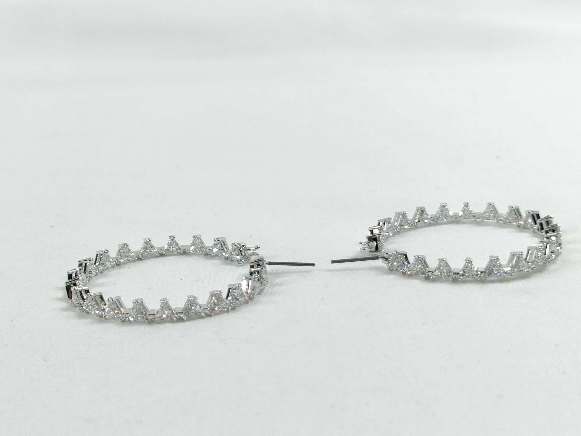 SWAROVSKI Rhinestone Circle Earrings, Metal, 8.8g