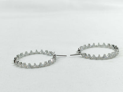 SWAROVSKI Rhinestone Circle Earrings, Metal, 8.8g