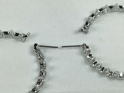 SWAROVSKI Rhinestone Circle Earrings, Metal, 8.8g