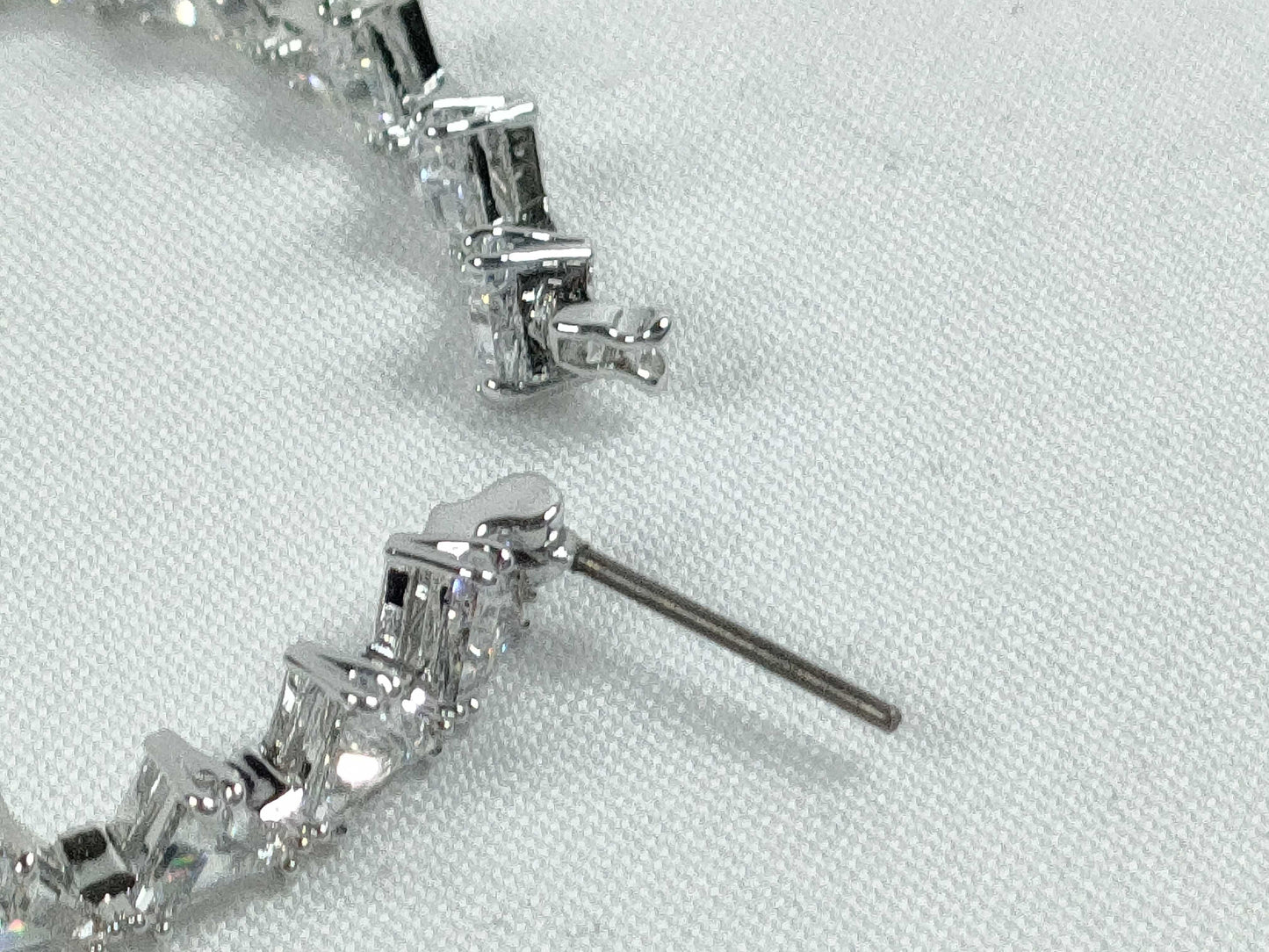 SWAROVSKI Rhinestone Circle Earrings, Metal, 8.8g