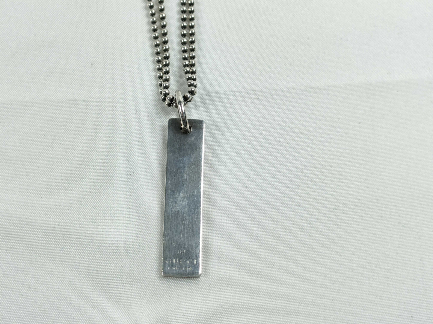 GUCCI Gucci Bar Plate Necklace SV925 24.0g 50cm Necklace
