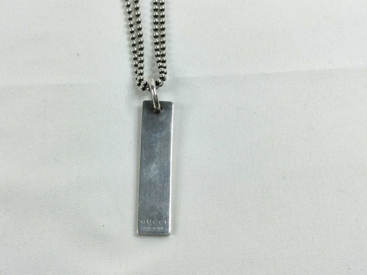 GUCCI Gucci Bar Plate Necklace SV925 24.0g 50cm Necklace