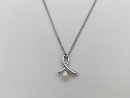 TASAKI Semi-Round Pearl Necklace, Approx. 4.4mm Diameter, Sterling Silver, 3.8g 
