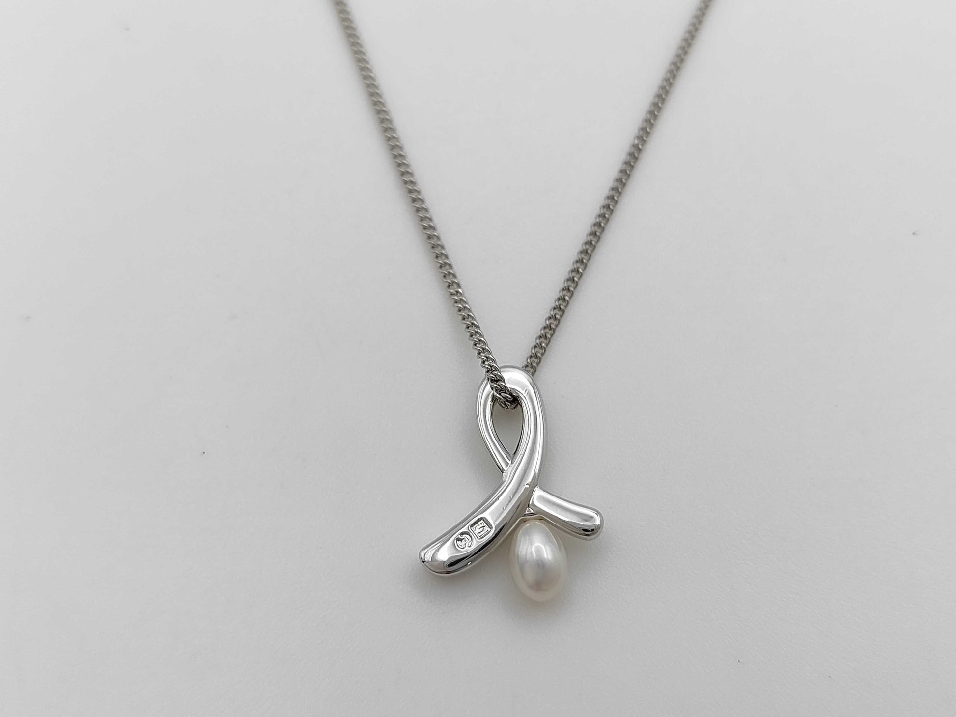 TASAKI Semi-Round Pearl Necklace, Approx. 4.4mm Diameter, Sterling Silver, 3.8g 