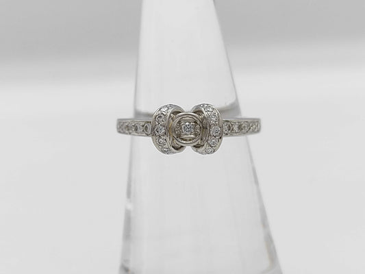 Tiffany & Co. Ribbon Diamond PT950 Ring, 4.7g 
