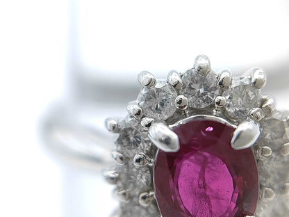 R0.62ct D0.32ct Pt850 4.8g Ring 