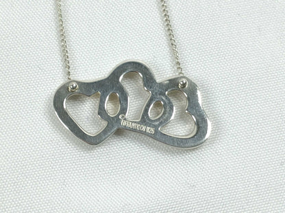 Tiffany & Co. Triple Heart Necklace, SV925, 3.8g, 42cm
