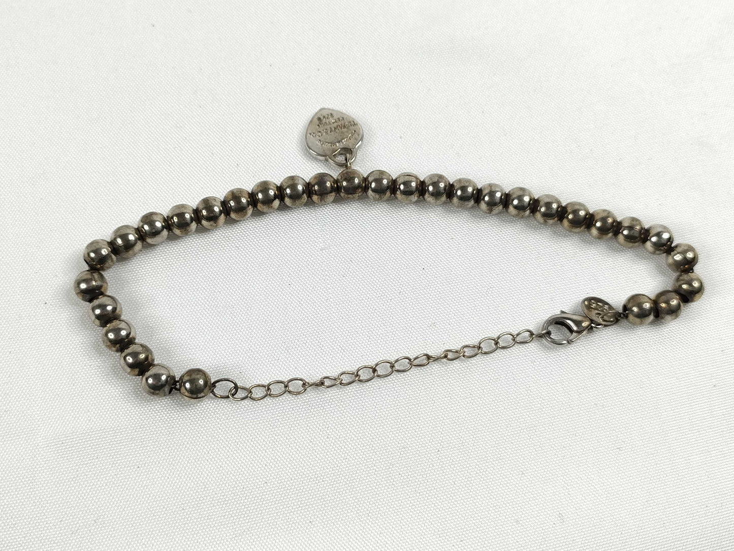 Tiffany & Co. Return to Blue Heart Tag Bead Bracelet, SV925, 6.6g, 20cm, Bracelet/Bangle