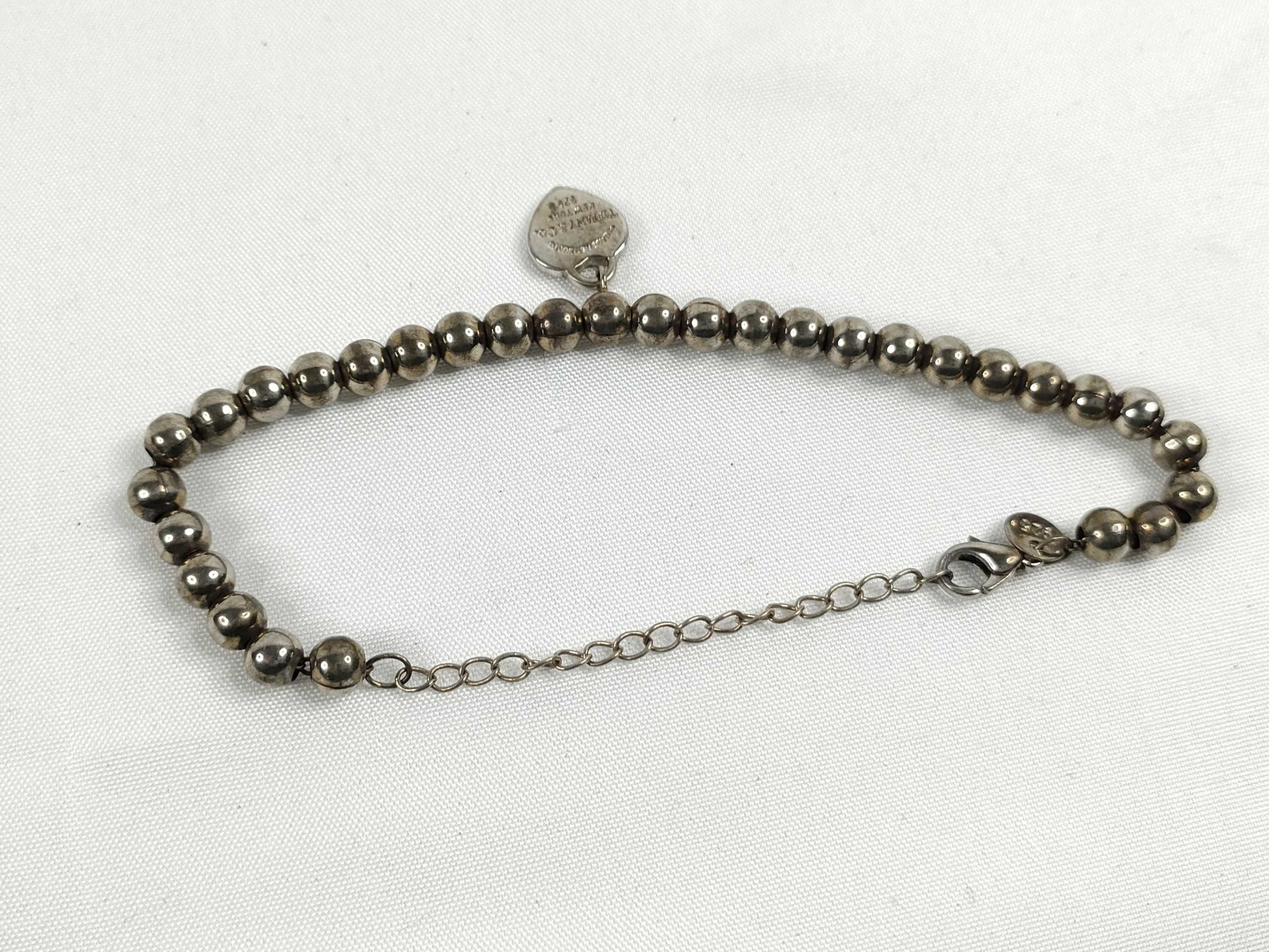 Tiffany & Co. Return to Blue Heart Tag Bead Bracelet, SV925, 6.6g, 20cm, Bracelet/Bangle