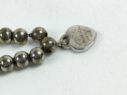 Tiffany & Co. Return to Blue Heart Tag Bead Bracelet, SV925, 6.6g, 20cm, Bracelet/Bangle