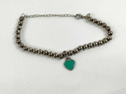 Tiffany & Co. Return to Blue Heart Tag Bead Bracelet, SV925, 6.6g, 20cm, Bracelet/Bangle