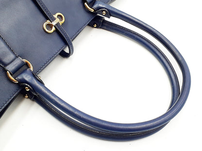 Salvatore Ferragamo Gancini handbag with gold hardware and perforated leather