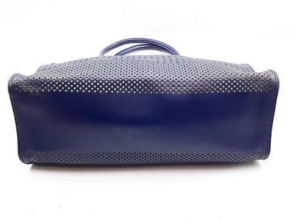 Salvatore Ferragamo Gancini handbag with gold hardware and perforated leather