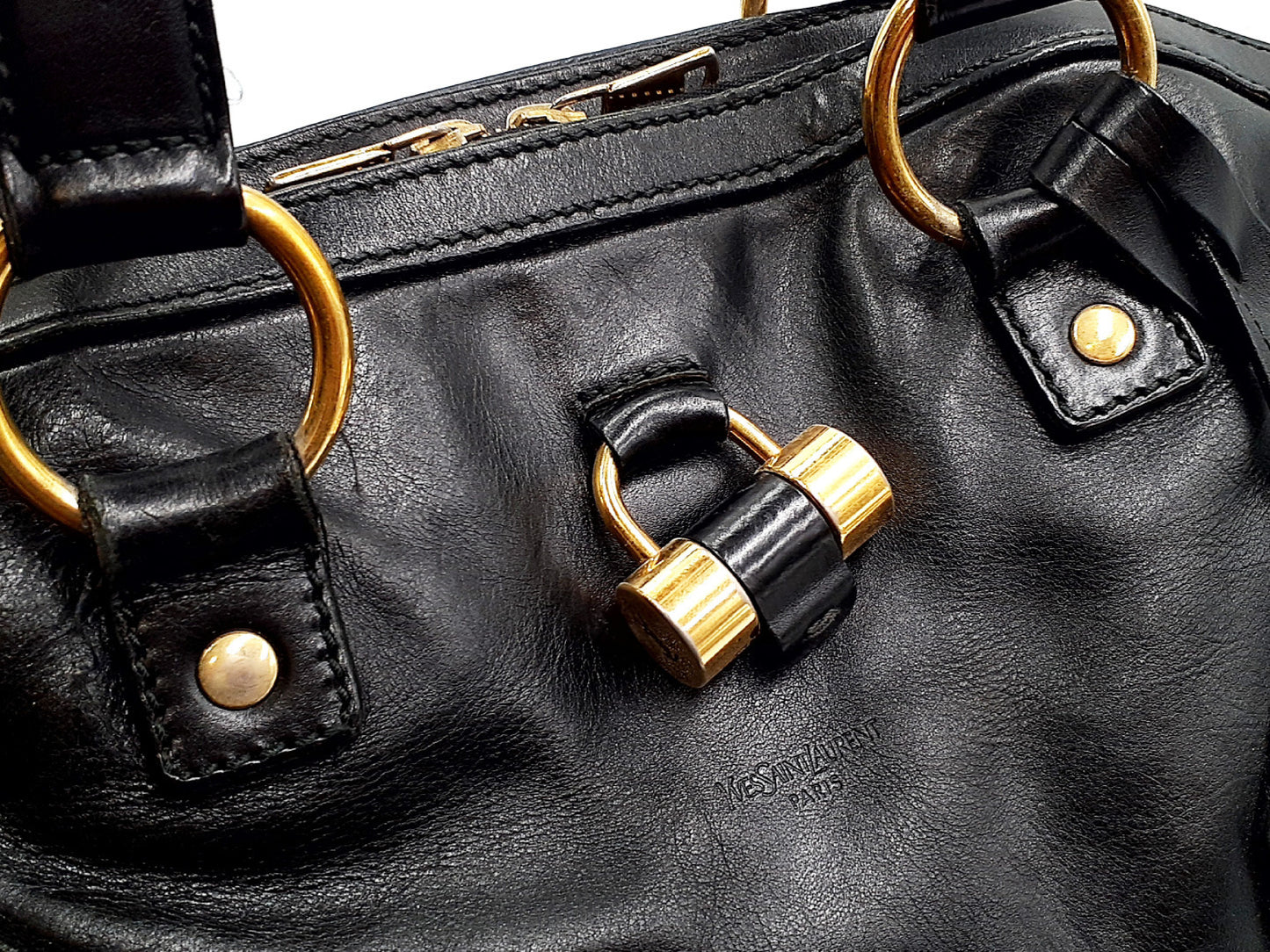 Yves Saint Laurent Muse Gold Hardware Leather Handbag