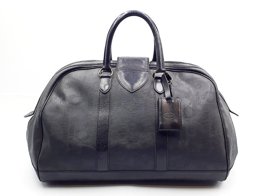 Dior Trotter Leather Boston Bag with Gold Hardware and Black Leather
