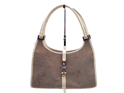 GUCCI Jackie Leather Handbag with Silver Hardware 002.1068