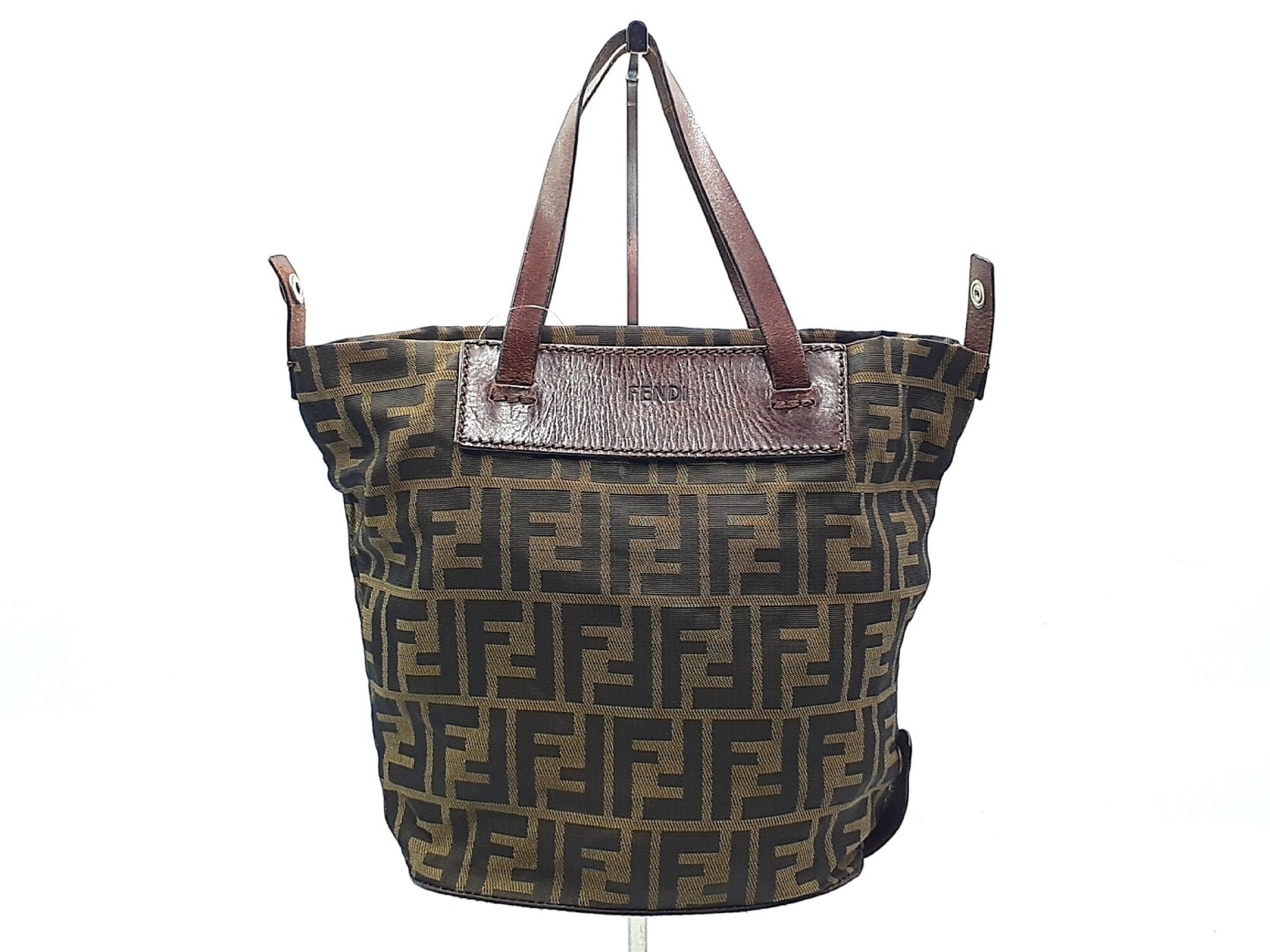 FENDI Zucca Leather Tote Bag