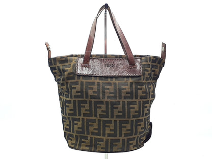 FENDI Zucca Leather Tote Bag
