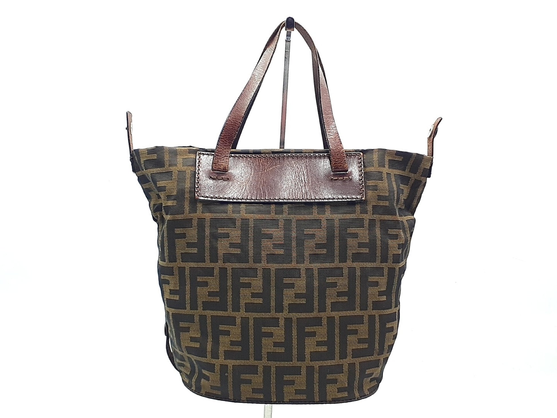 FENDI Zucca Leather Tote Bag