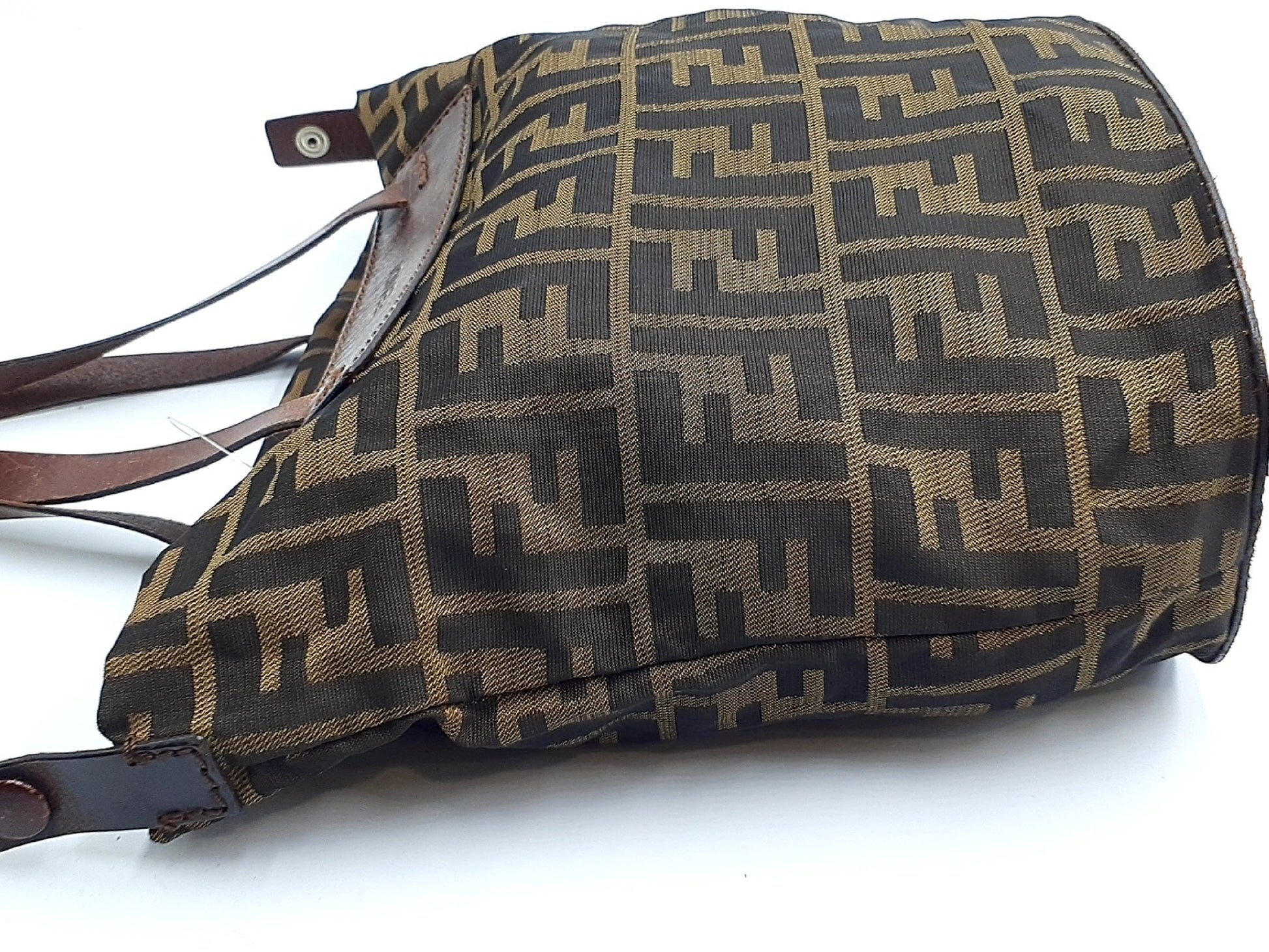 FENDI Zucca Leather Tote Bag