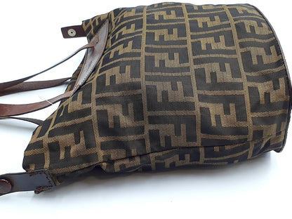 FENDI Zucca Leather Tote Bag