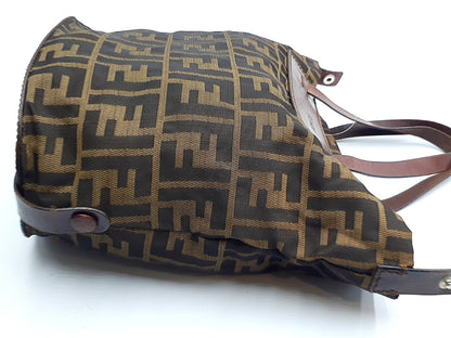 FENDI Zucca Leather Tote Bag
