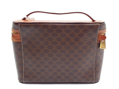 CELINE Macadam Pattern Gold Hardware Leather Vanity Bag