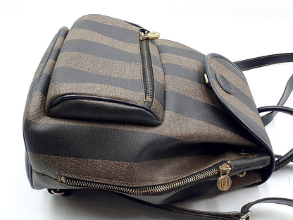 FENDI Pecan Pattern Gold Hardware Leather Backpack