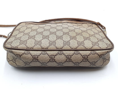 GUCCI GG Supreme Gold Hardware Leather Shoulder Bag