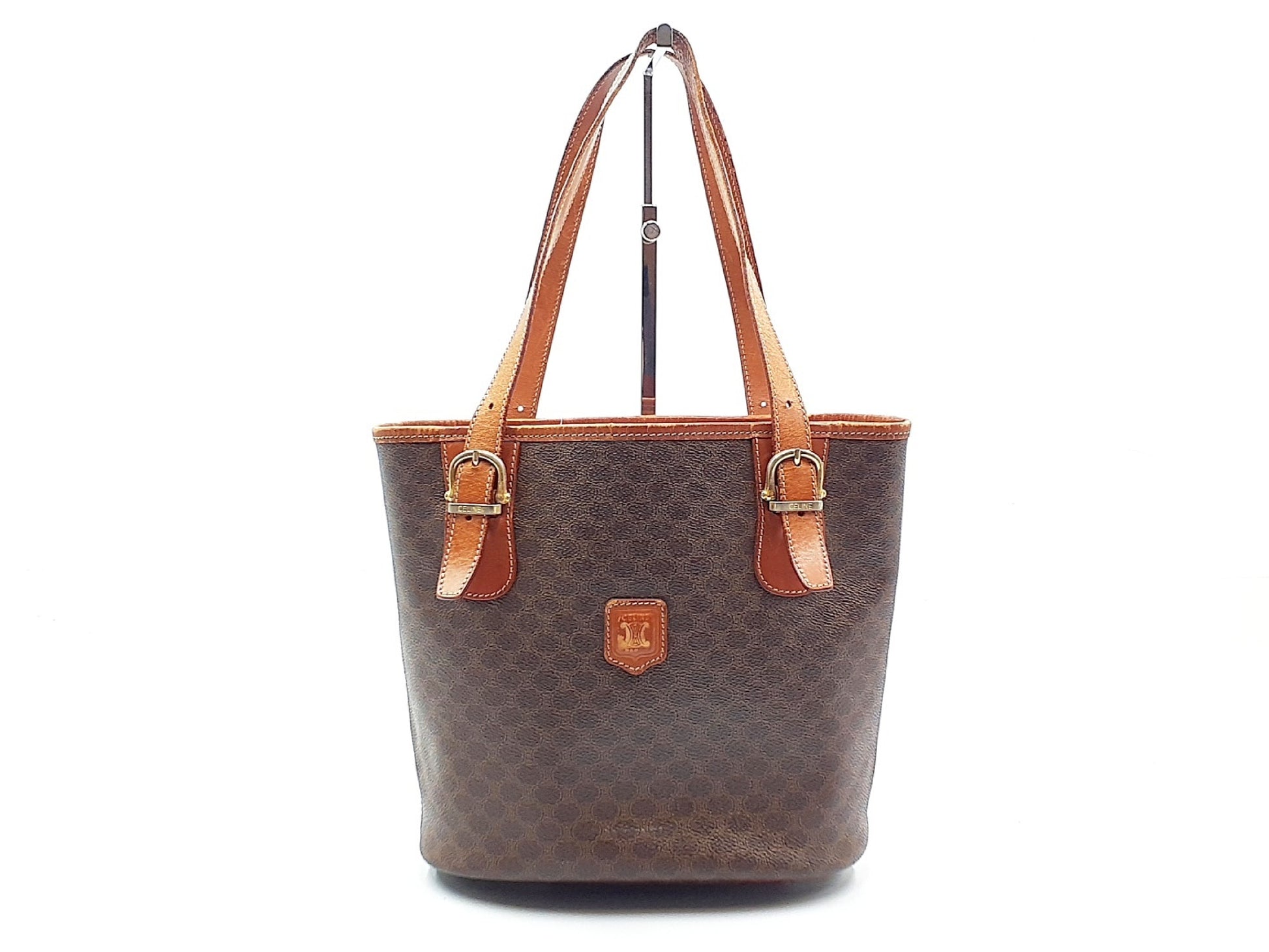 CELINE Macadam Bucket Tote with Gold Hardware and Leather