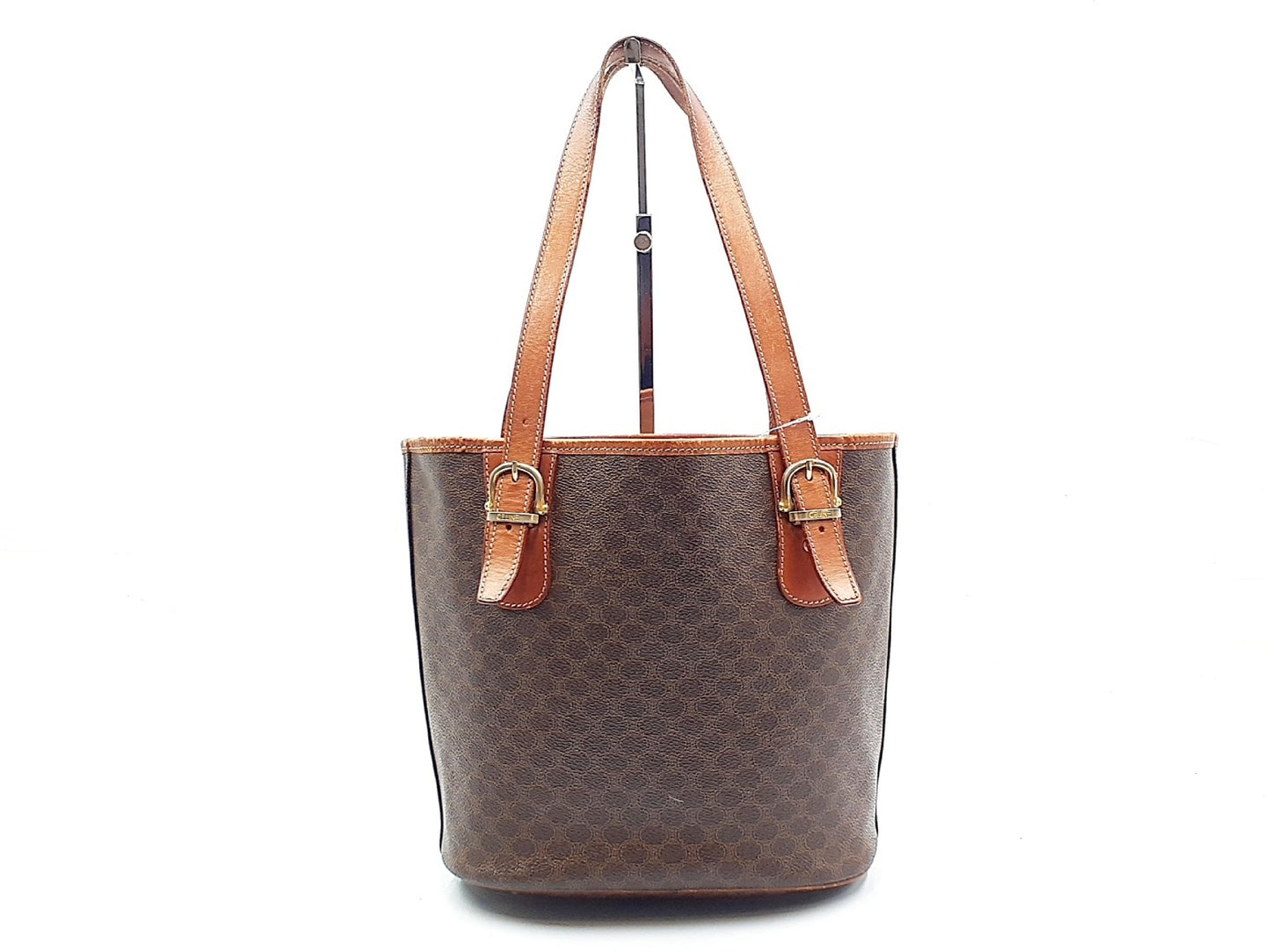 CELINE Macadam Bucket Tote with Gold Hardware and Leather