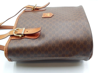 CELINE Macadam Bucket Tote with Gold Hardware and Leather