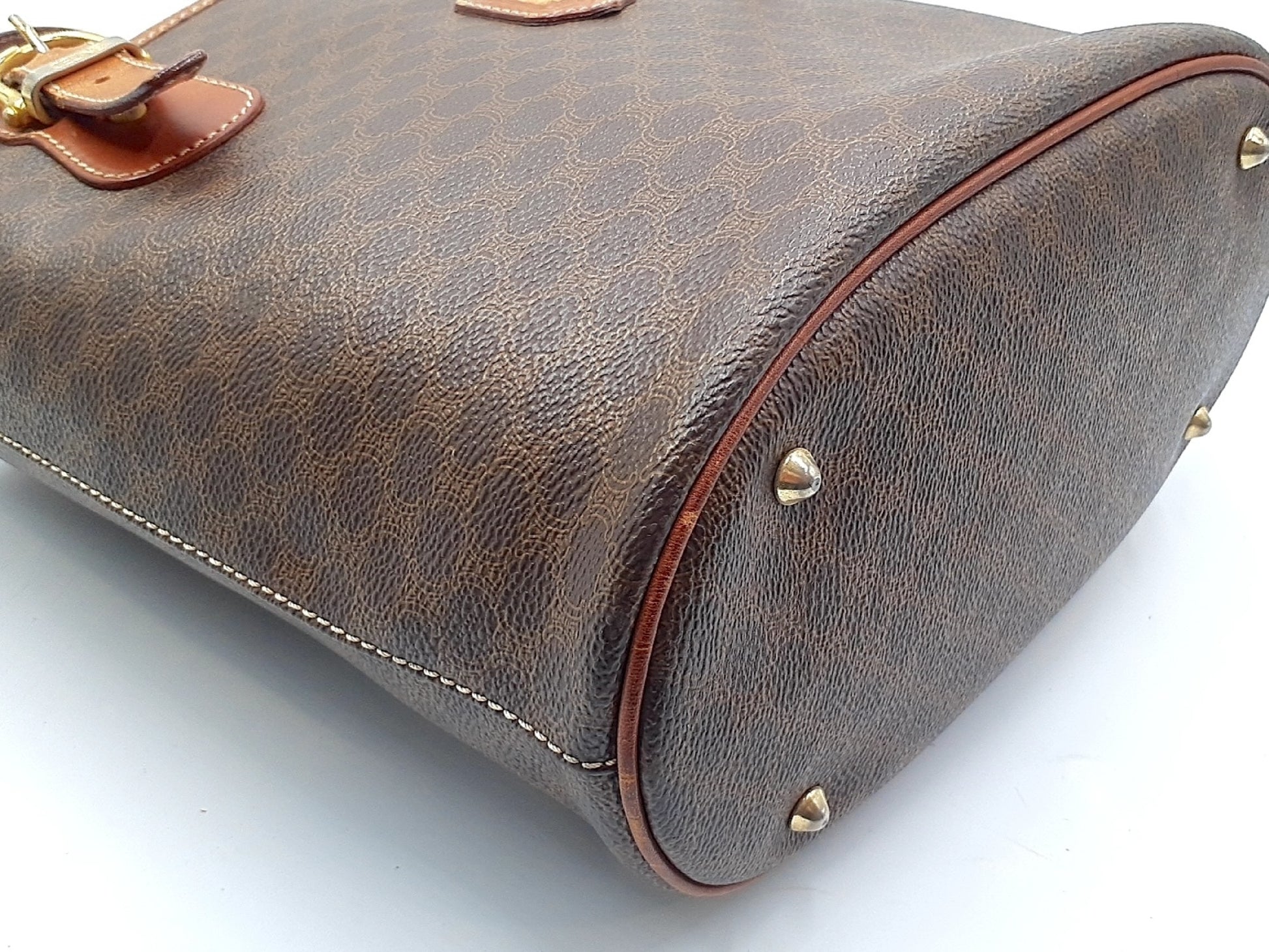 CELINE Macadam Bucket Tote with Gold Hardware and Leather