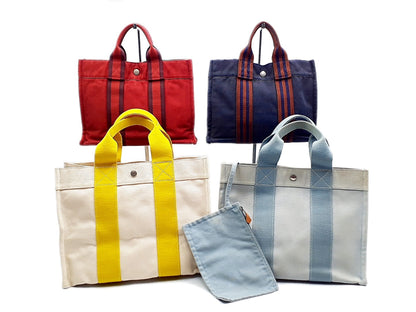 HERMES 4-piece set of Fouleaux PM Bora Bora handbags