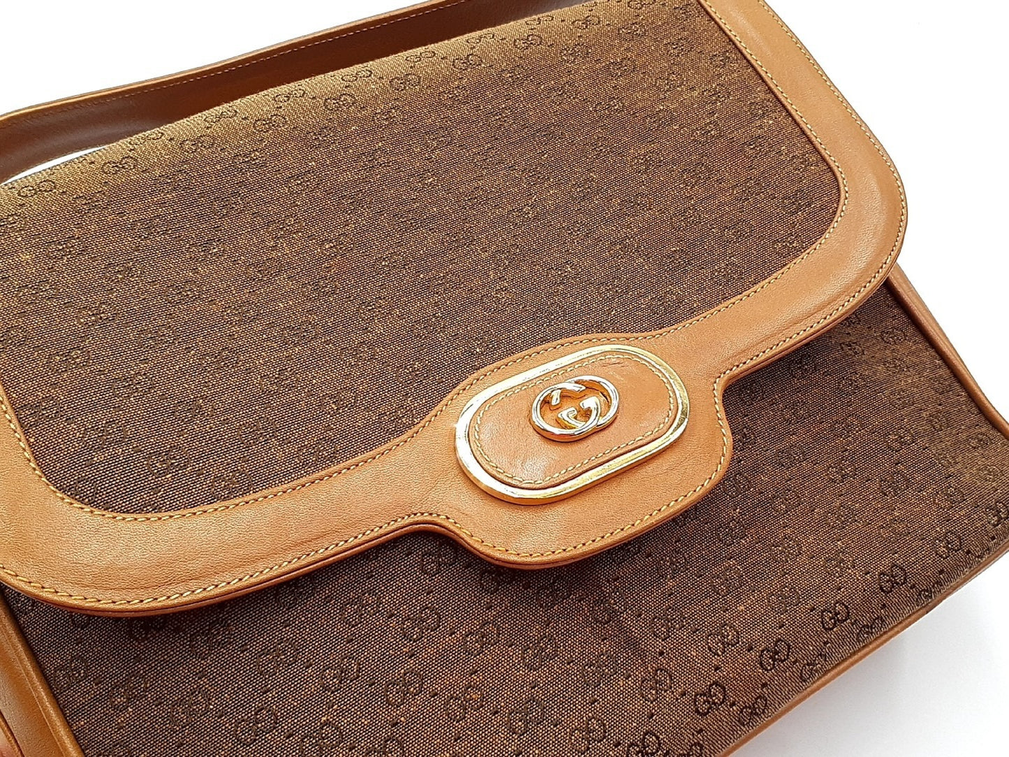 GUCCI 4-Piece Set GG Supreme Sherry Line Gold Hardware Vintage Leather Shoulder Bag