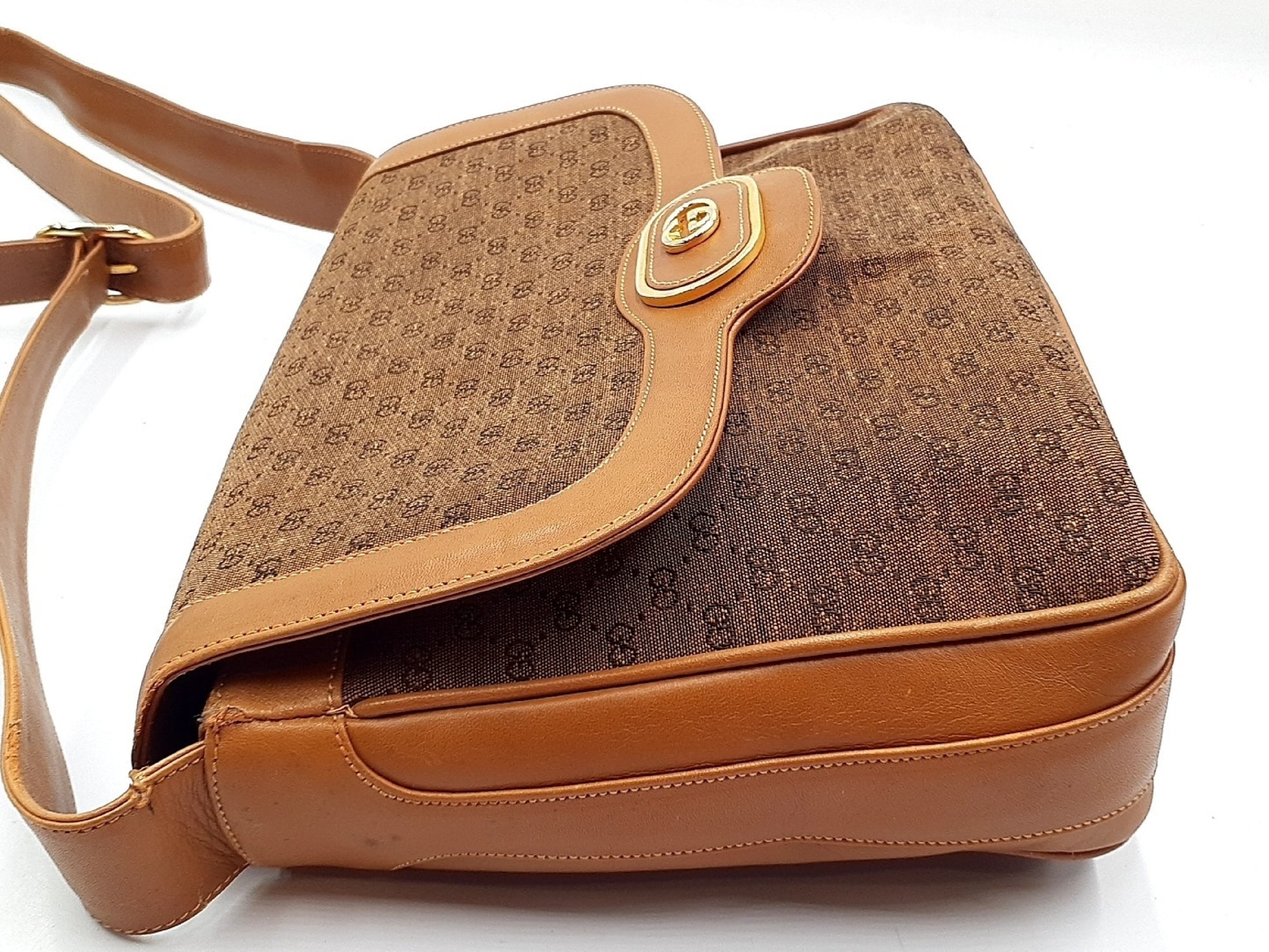 GUCCI 4-Piece Set GG Supreme Sherry Line Gold Hardware Vintage Leather Shoulder Bag