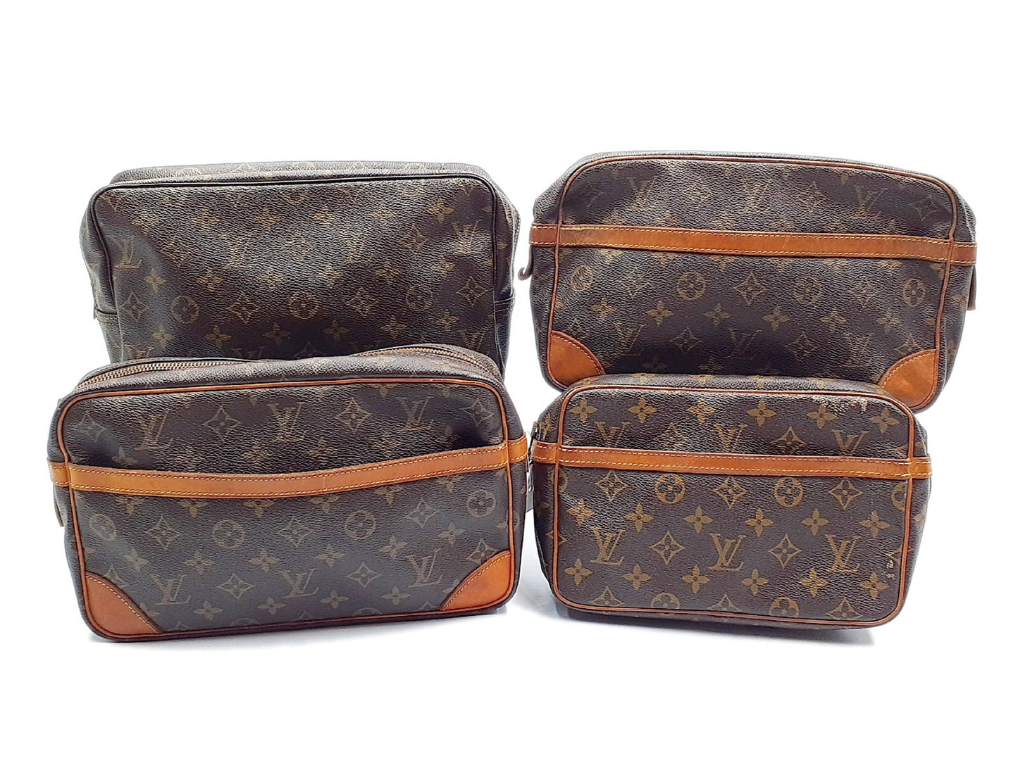 LOUIS VUITTON Monogram 4-Piece Set: Monogram Compiègne 28, Compiègne 23, True Toilet 28, and Second Bag