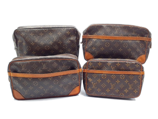 LOUIS VUITTON Monogram 4-Piece Set: Monogram Compiègne 28, Compiègne 23, True Toilet 28, and Second Bag