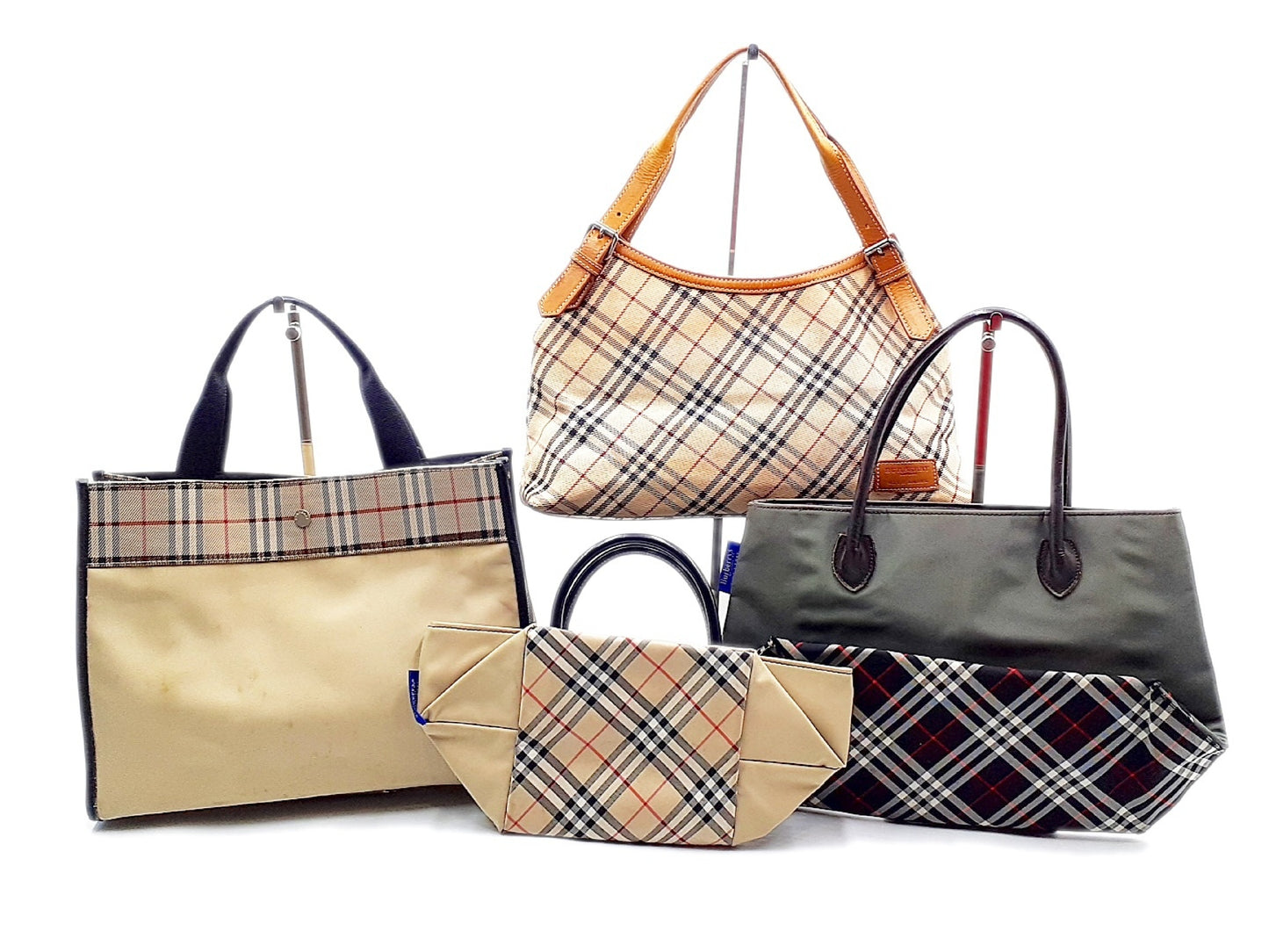 BURBERRY Nova Check Leather Bag 4-Piece Set Tote Bag