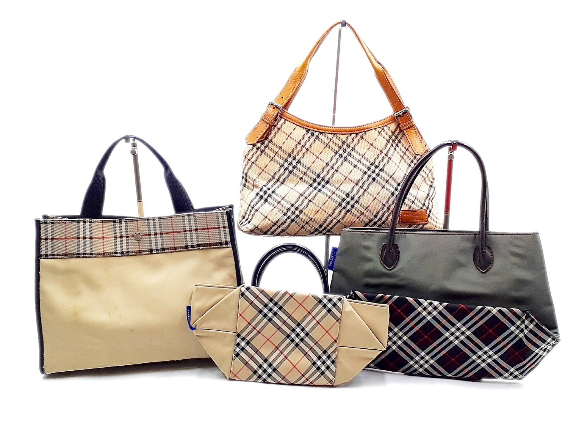 BURBERRY Nova Check Leather Bag 4-Piece Set Tote Bag