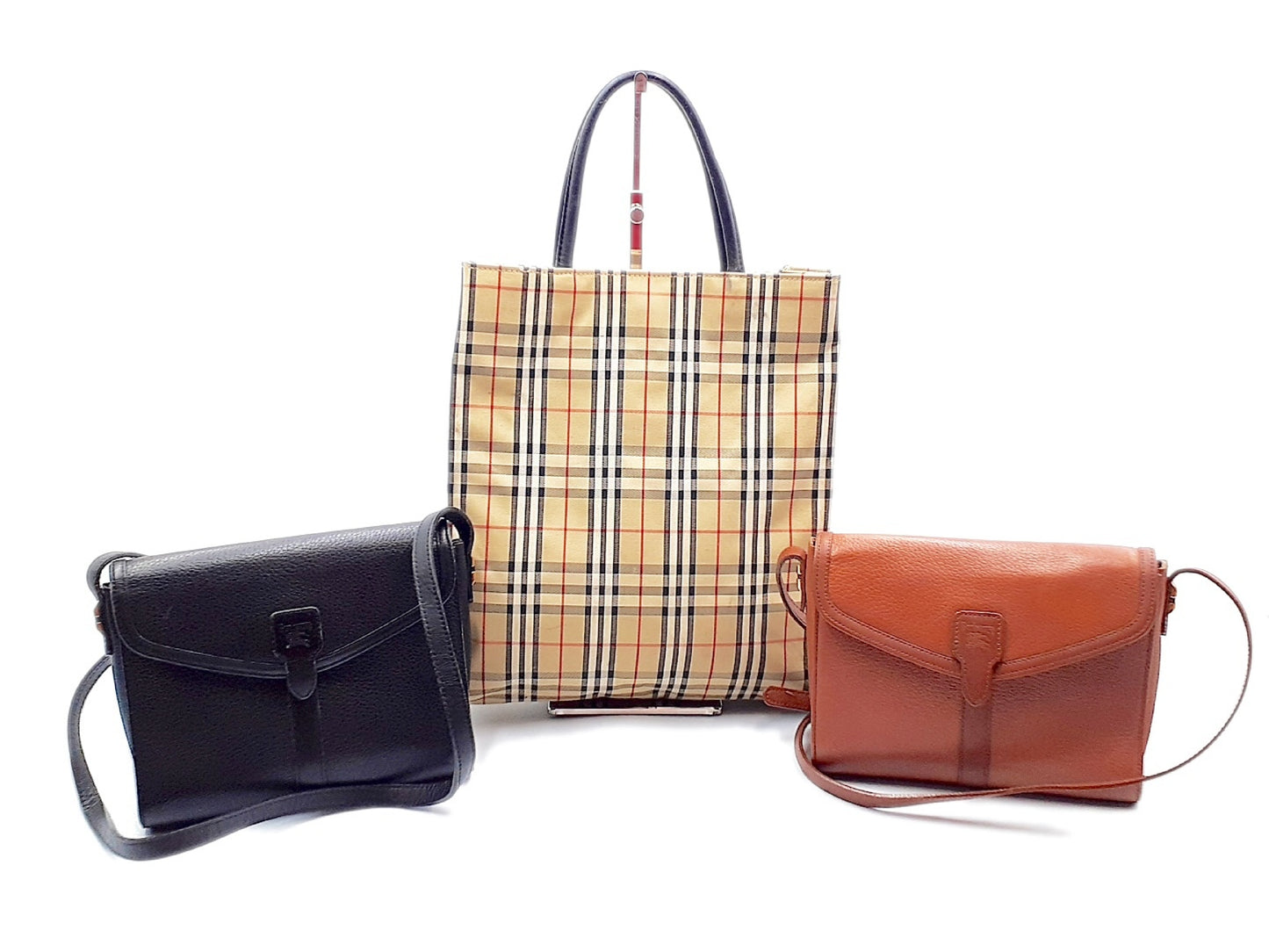 BURBERRY Nova Check Leather Bag 3-Piece Shoulder Bag Set